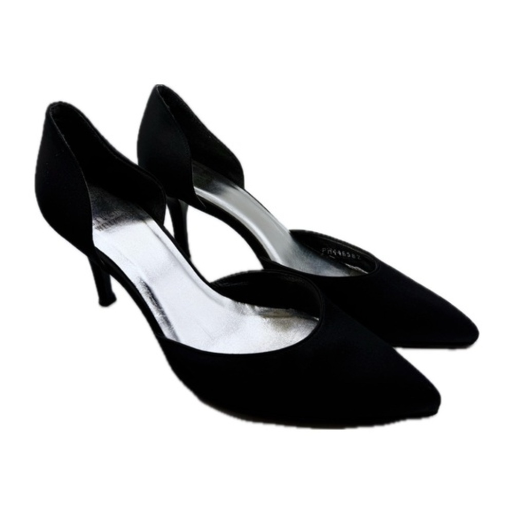 Stuart Weitzman Satin D’Orsay Heels In Black